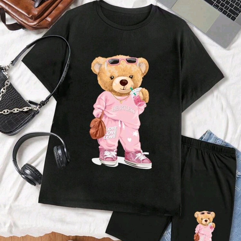 Black and Pink Kids Pajamas Set